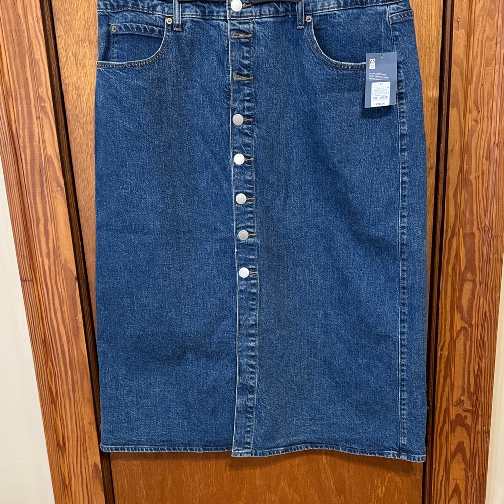 Universal Thread Blue Denim Midi Skirt